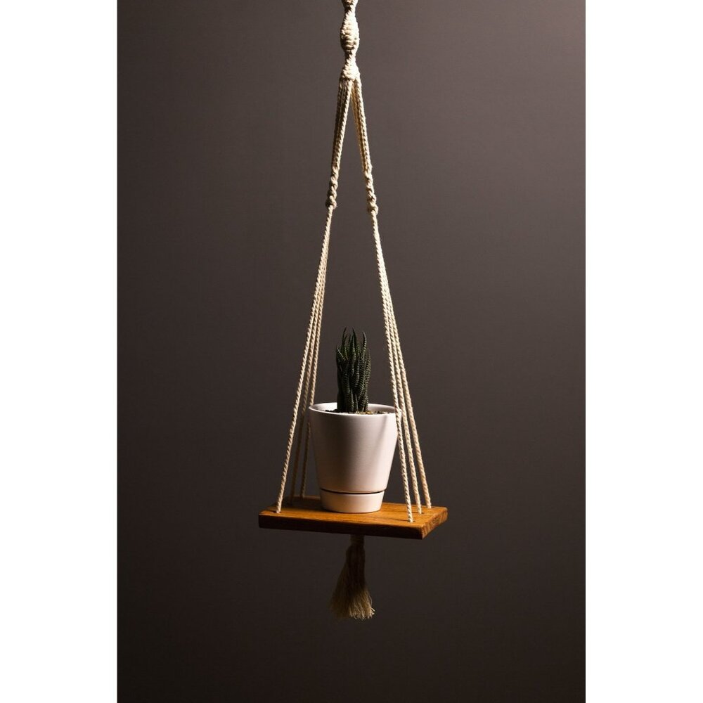 Macrame Shelf|Boho Wall Hanging Shelf|Handmade Home Decor w/1 Pot(ID415)